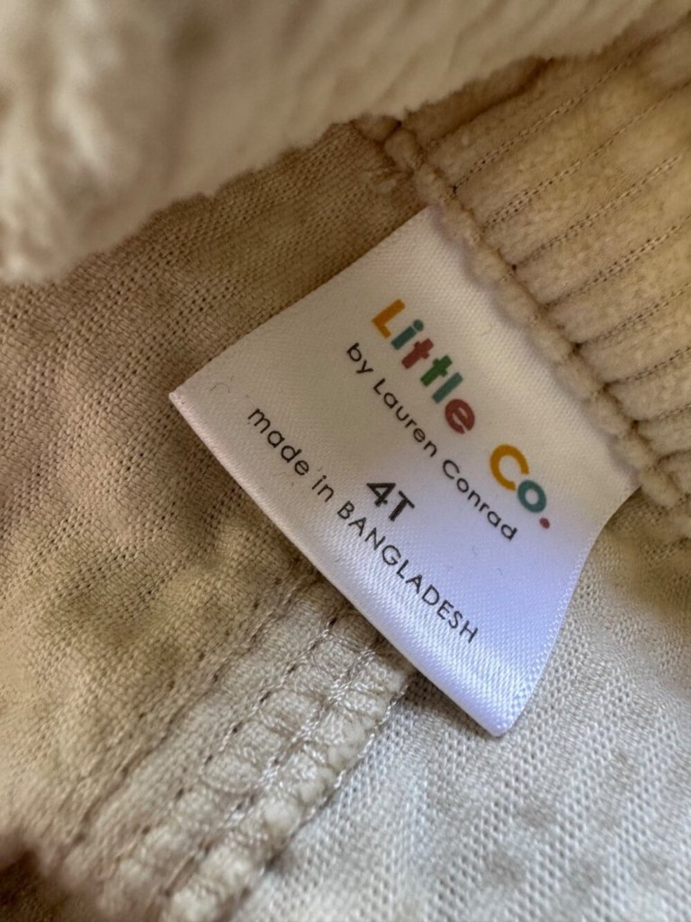 Little Co. Toddler 4T Ivory Corduroy Overall Organic Cotton NEW - Picture 4 of 8